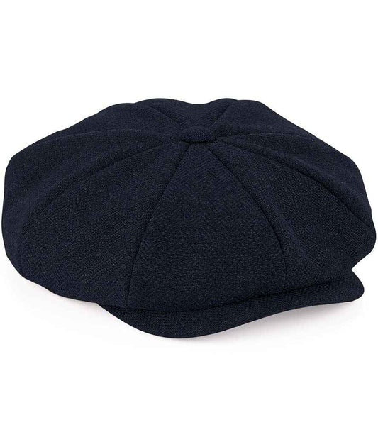Beechfield Heritage Baker Boy Cap - Navy Herringbone (BB628)
