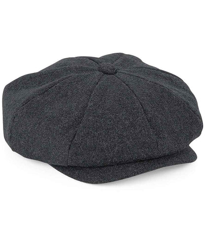 Beechfield Melton Wool Baker Boy Cap - Charcoal Marl (BB629)