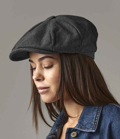 Beechfield Melton Wool Baker Boy Cap - Charcoal Marl (BB629)