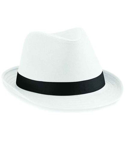 Beechfield Fedora - White/Black (BB630)