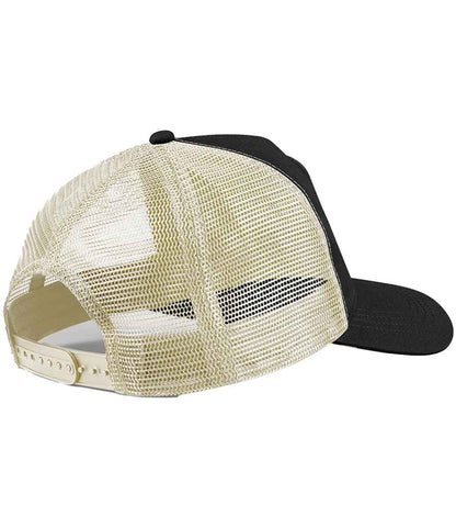 Beechfield Appliqué Patch 5 Panel Trucker Cap - Black/Stone (BB636)