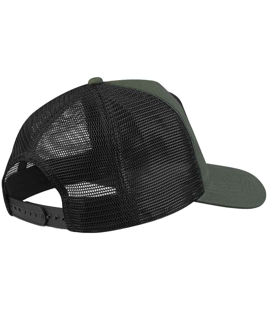 Beechfield Appliqué Patch 5 Panel Trucker Cap - Olive Green/Black (BB636)
