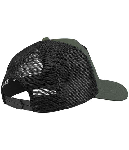 Beechfield Appliqué Patch 5 Panel Trucker Cap - Olive Green/Black (BB636)