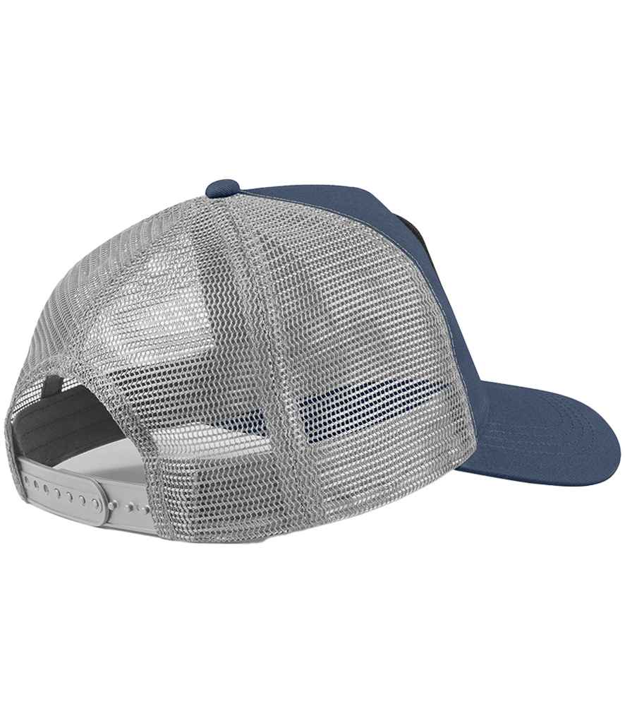 Beechfield Appliqué Patch 5 Panel Trucker Cap - Slate Blue/Light Grey (BB636)