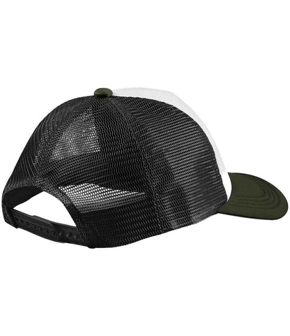 Beechfield Retro 5 Panel Trucker Cap - Black/Dark Olive (BB639)