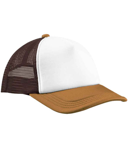 Beechfield Retro 5 Panel Trucker Cap - Chocolate/Dark Amber (BB639)