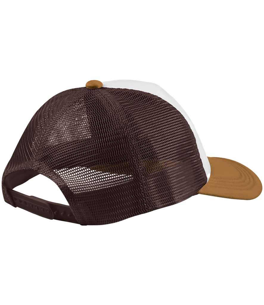 Beechfield Retro 5 Panel Trucker Cap - Chocolate/Dark Amber (BB639)
