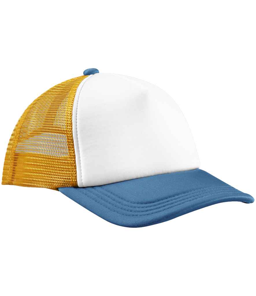 Beechfield Retro 5 Panel Trucker Cap - Sunflower/Heritage Blue (BB639)