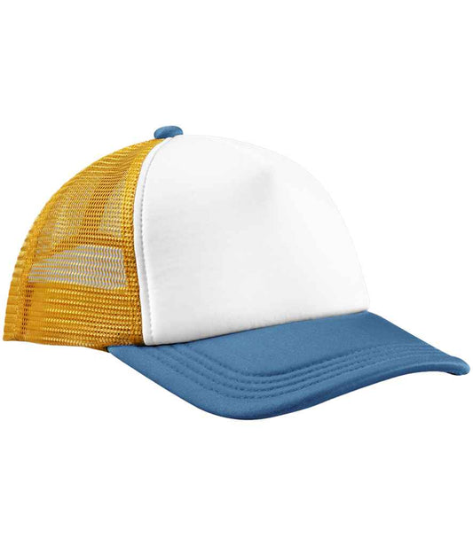 Beechfield Retro 5 Panel Trucker Cap - Sunflower/Heritage Blue (BB639)