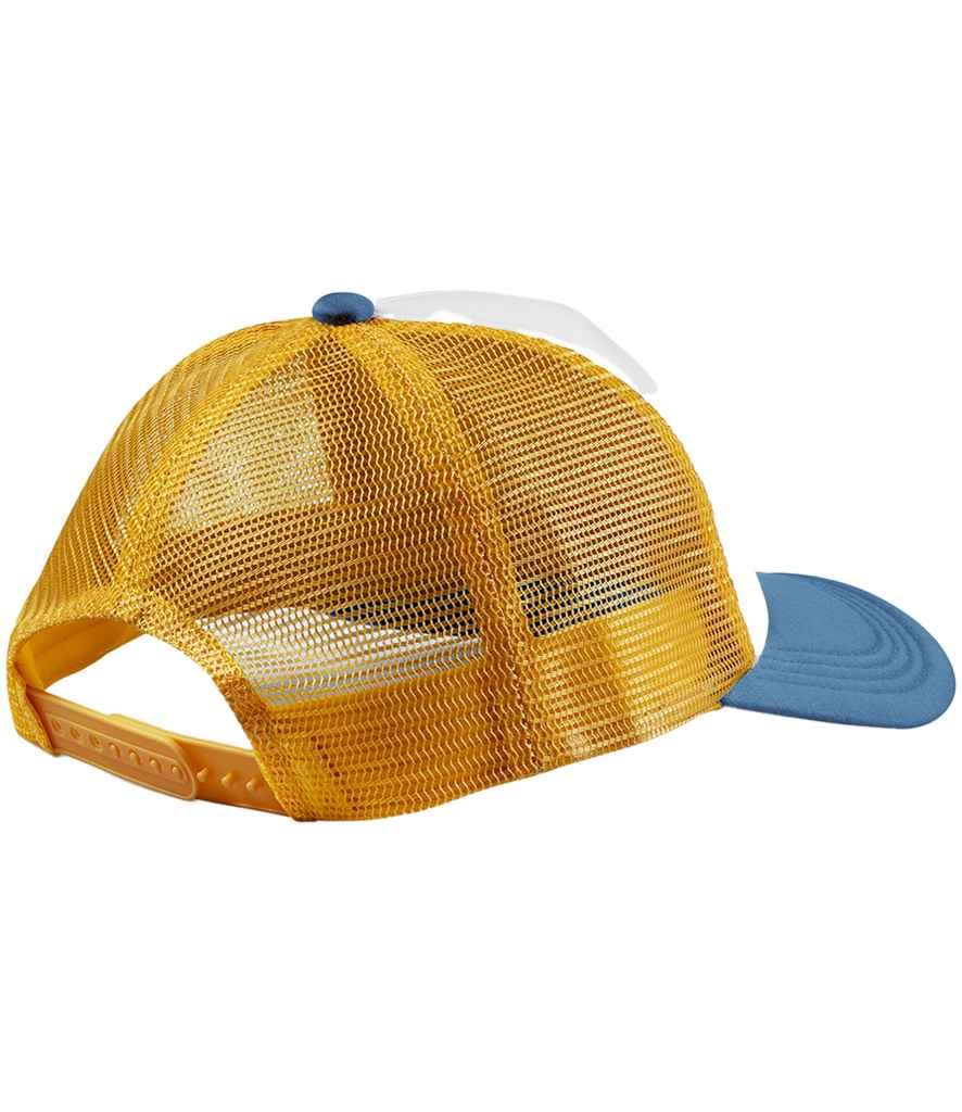 Beechfield Retro 5 Panel Trucker Cap - Sunflower/Heritage Blue (BB639)