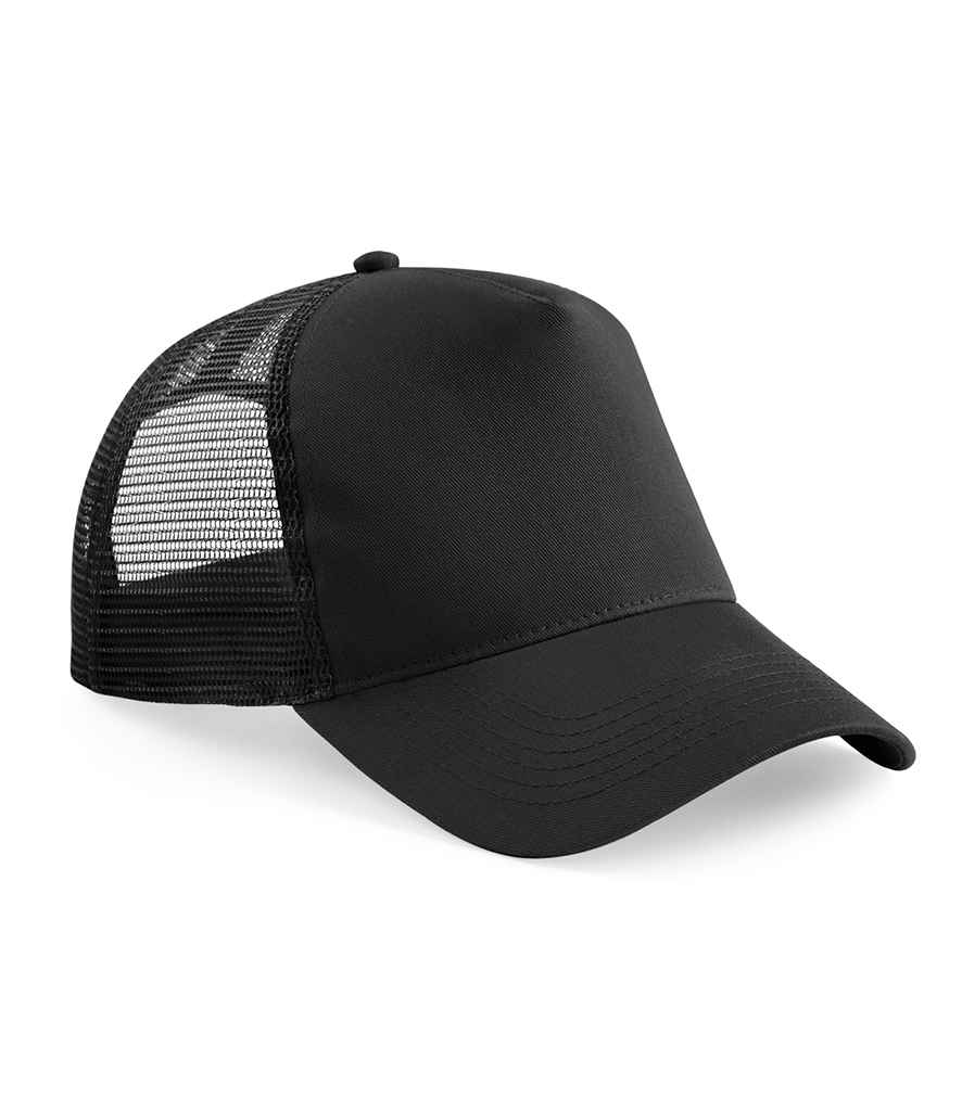 Beechfield Kids Snapback Trucker Cap - Black/Black (BB640B)