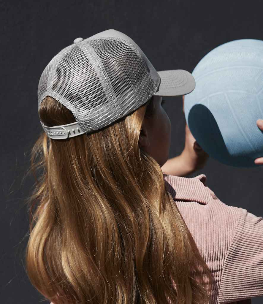Beechfield Kids Snapback Trucker Cap - Light Grey/Light Grey (BB640B)