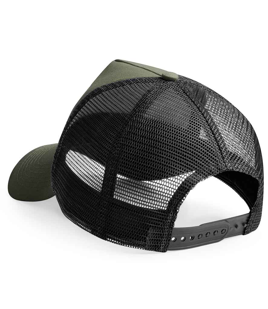 Beechfield Kids Snapback Trucker Cap - Olive Green/Black (BB640B)