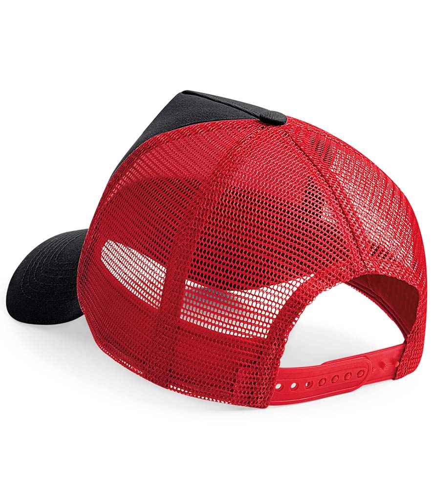 Beechfield Snapback Trucker Cap - Black/Classic Red (BB640)