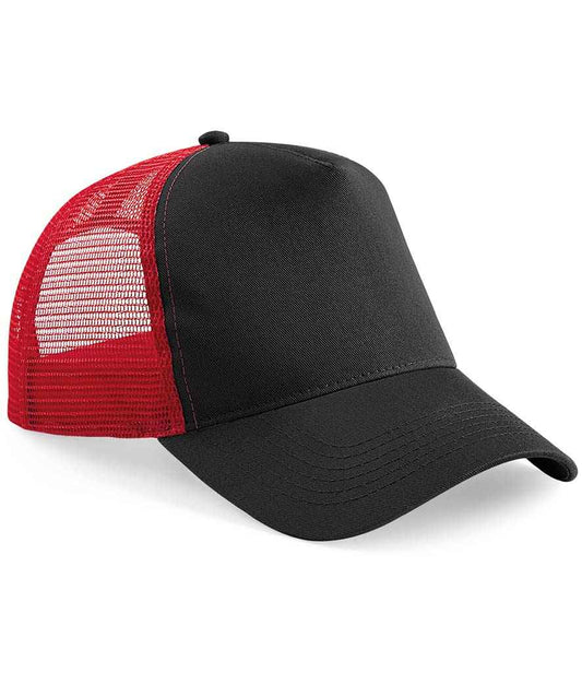 Beechfield Snapback Trucker Cap - Black/Classic Red (BB640)