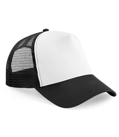 Beechfield Snapback Trucker Cap - Black/White (BB640)