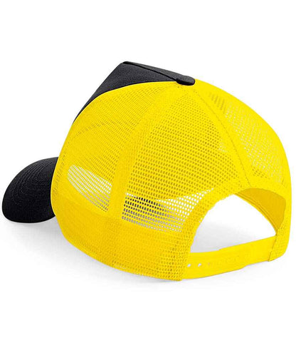 Beechfield Snapback Trucker Cap - Black/Yellow (BB640)
