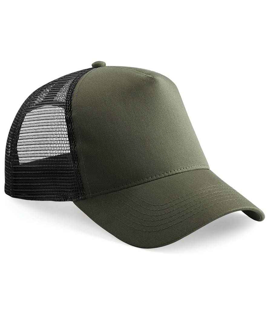 Beechfield Snapback Trucker Cap - Olive Green/Black (BB640)