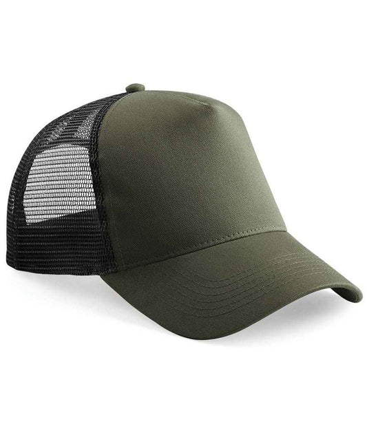Beechfield Snapback Trucker Cap - Olive Green/Black (BB640)