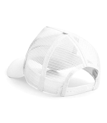 Beechfield Snapback Trucker Cap - White/White (BB640)