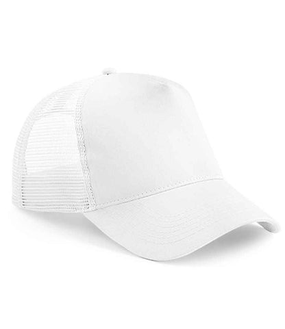 Beechfield Snapback Trucker Cap - White/White (BB640)