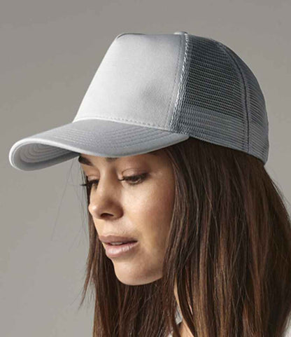 Beechfield Microknit Snapback Trucker Cap - Light Grey (BB642)