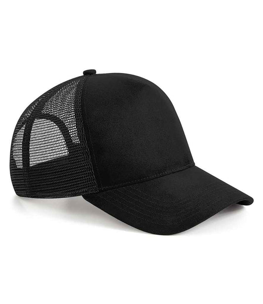 Beechfield Suede Snapback Trucker Cap - Black (BB643)