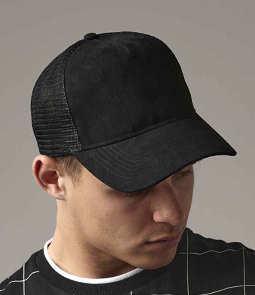Beechfield Suede Snapback Trucker Cap - Black (BB643)