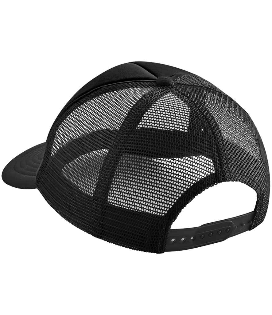 Beechfield Kids Vintage Snapback Trucker Cap - Black/Black (BB645B)