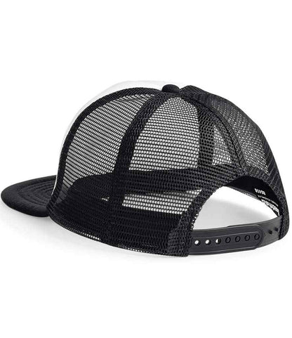 Beechfield Kids Vintage Snapback Trucker Cap - Black/White (BB645B)