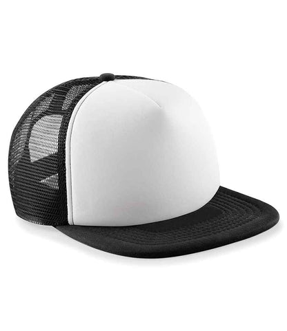 Beechfield Kids Vintage Snapback Trucker Cap - Black/White (BB645B)