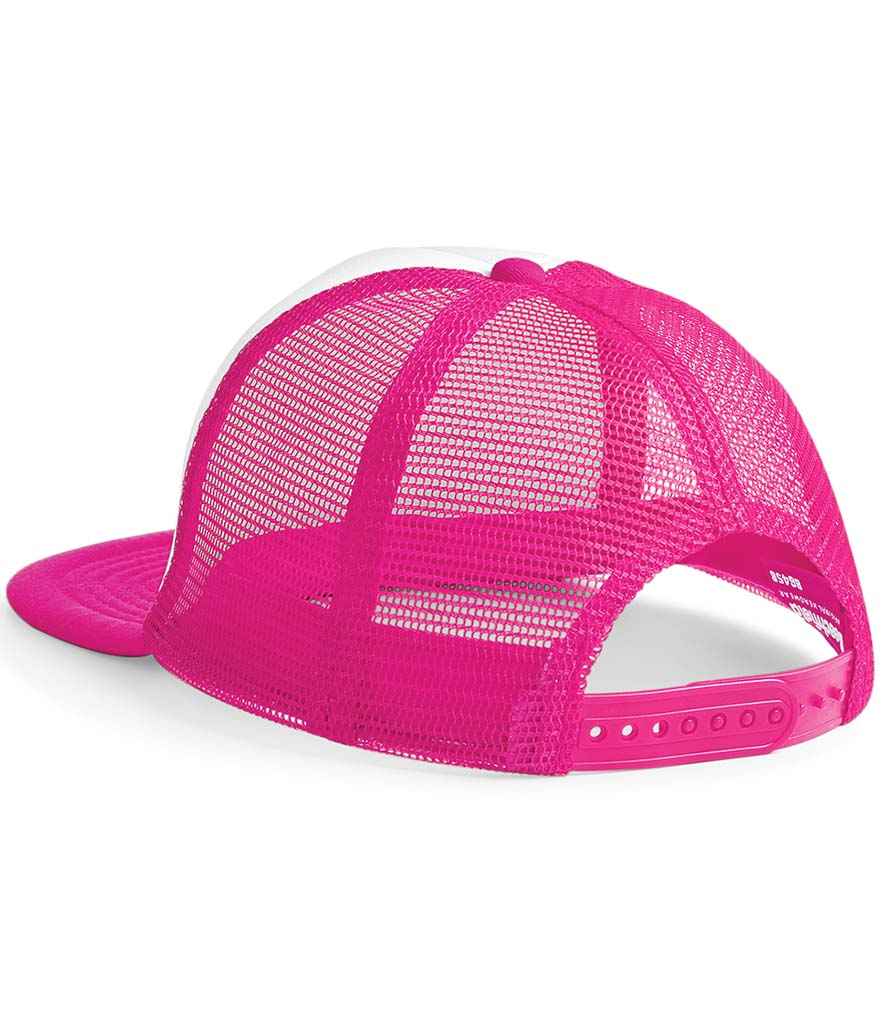 Beechfield Kids Vintage Snapback Trucker Cap - Fuchsia/White (BB645B)