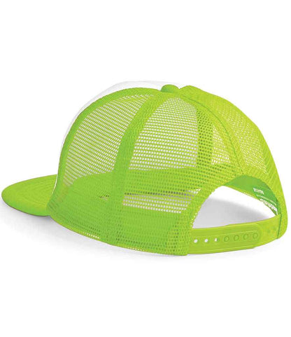 Beechfield Kids Vintage Snapback Trucker Cap - Lime Green/White (BB645B)