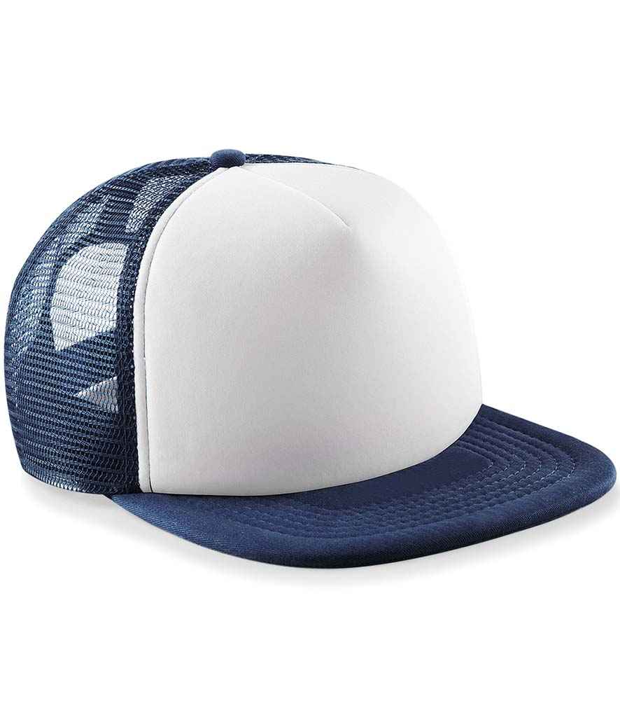 Beechfield Kids Vintage Snapback Trucker Cap - Navy/White (BB645B)