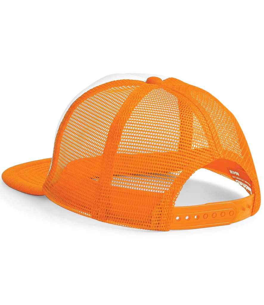 Beechfield Kids Vintage Snapback Trucker Cap - Orange/White (BB645B)