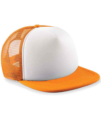 Beechfield Kids Vintage Snapback Trucker Cap - Orange/White (BB645B)