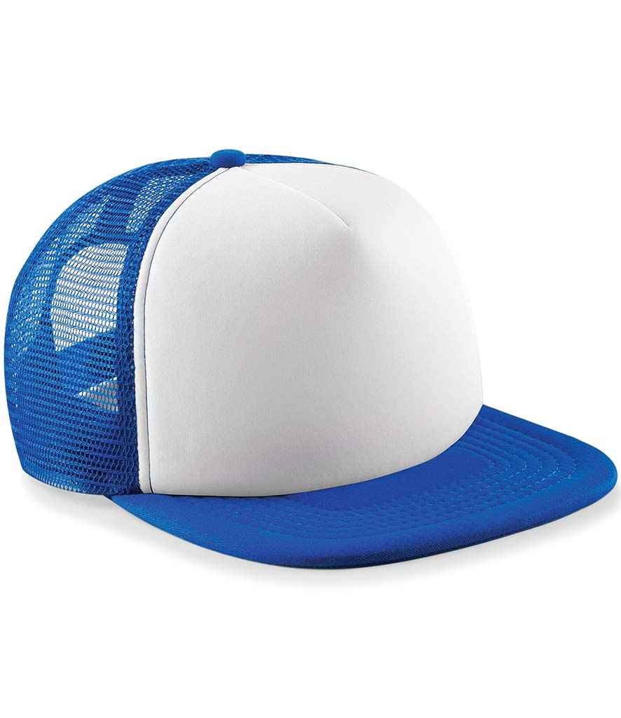 Beechfield Kids Vintage Snapback Trucker Cap - Bright Royal/White (BB645B)