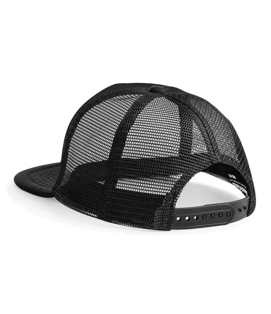 Beechfield Vintage Snapback Trucker Cap - Black/Black (BB645)