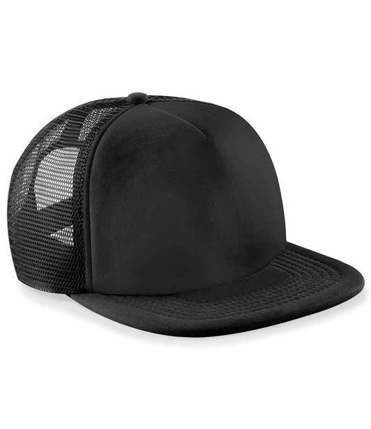 Beechfield Vintage Snapback Trucker Cap - Black/Black (BB645)