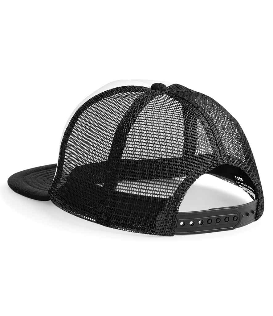 Beechfield Vintage Snapback Trucker Cap - Black/White (BB645)
