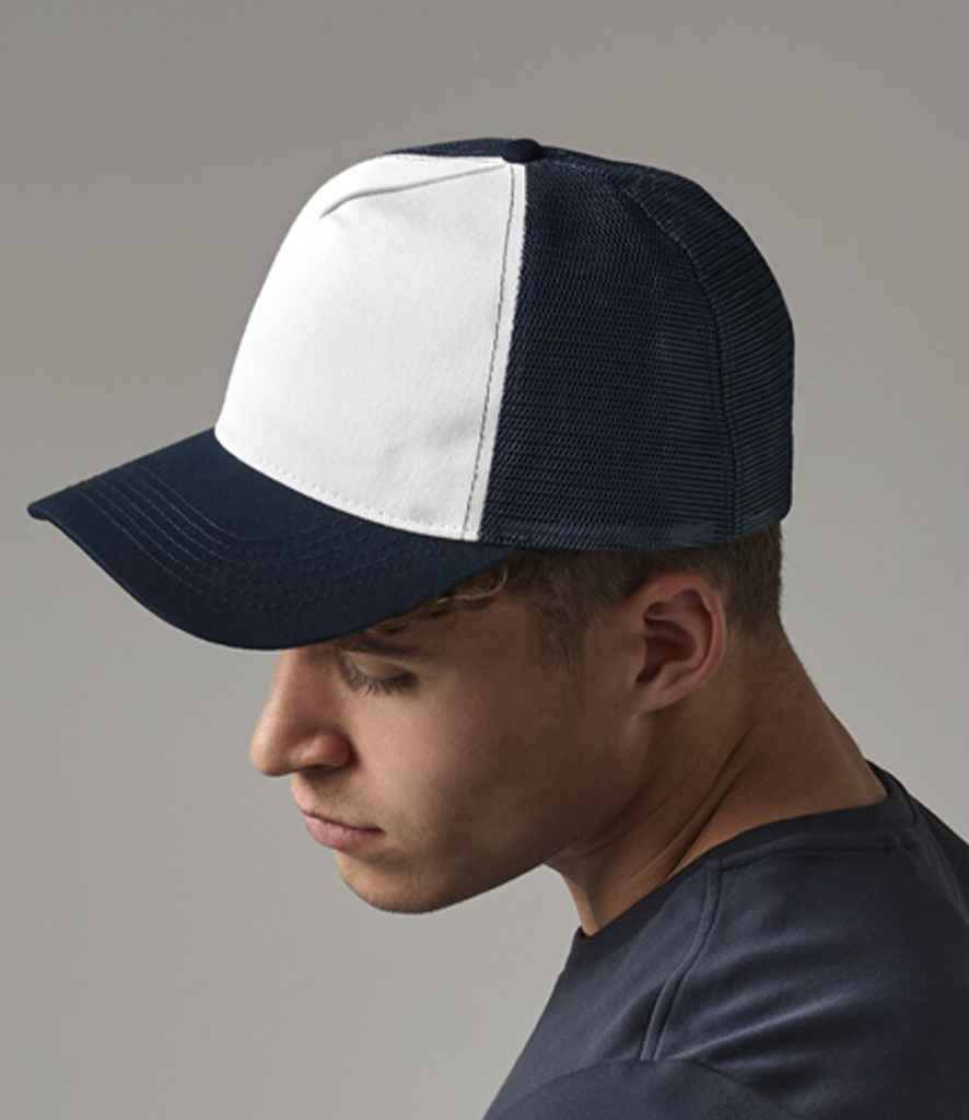 Beechfield Vintage Snapback Trucker Cap - Navy/White (BB645)