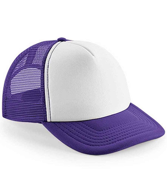 Beechfield Vintage Snapback Trucker Cap - Purple/White (BB645)