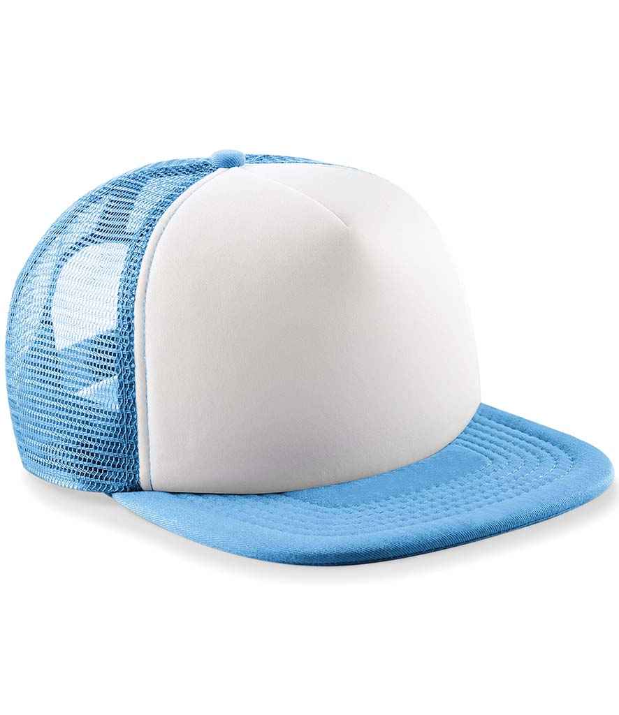 Beechfield Vintage Snapback Trucker Cap - Sky Blue/White (BB645)