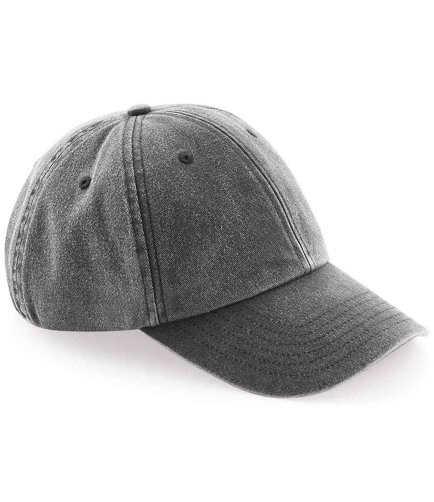 Beechfield Low Profile Vintage Cap - Vintage Black (BB655)