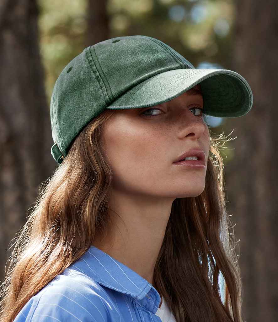 Beechfield Low Profile Vintage Cap - Vintage Bottle Green (BB655)