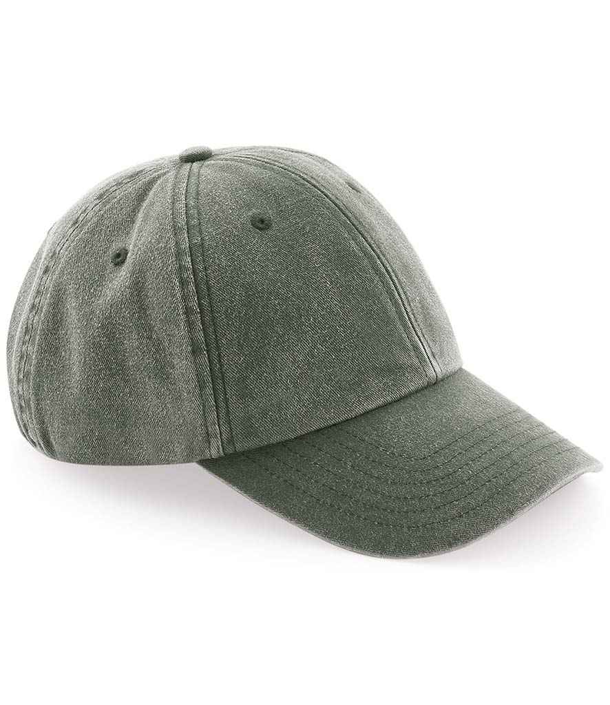 Beechfield Low Profile Vintage Cap - Vintage Olive (BB655)