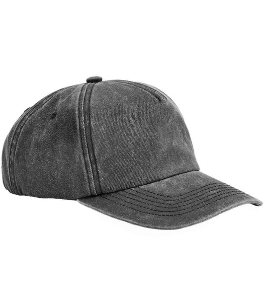 Beechfield Relaxed 5 Panel Vintage Cap - Vintage Black (BB657)
