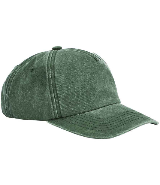 Beechfield Relaxed 5 Panel Vintage Cap - Vintage Bottle Green (BB657)