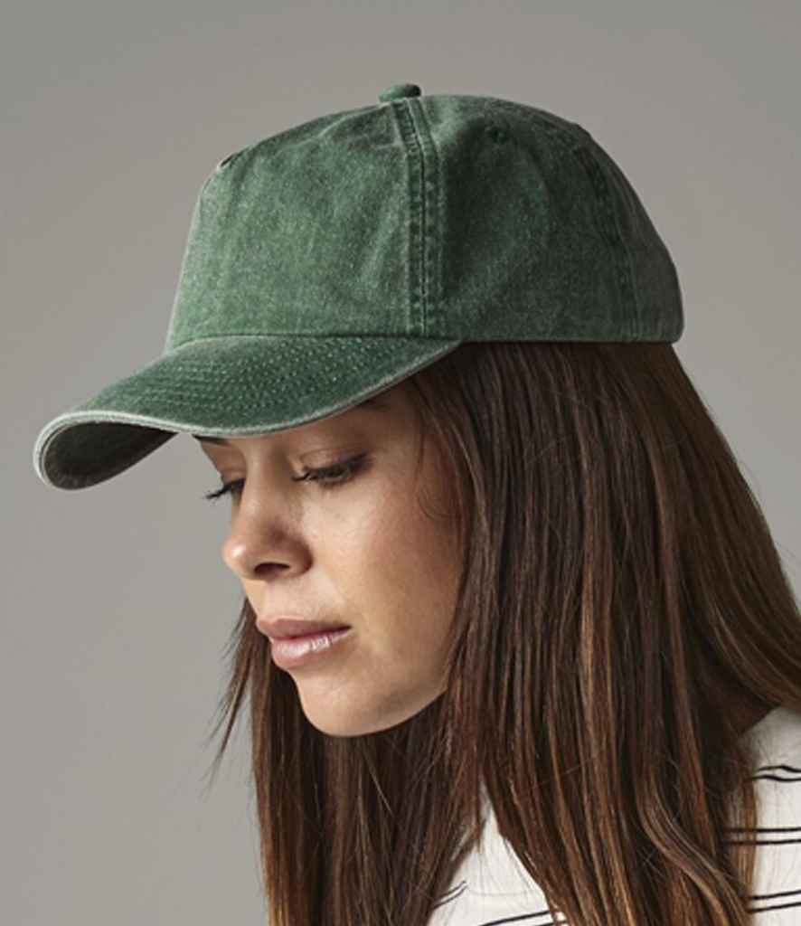 Beechfield Relaxed 5 Panel Vintage Cap - Vintage Bottle Green (BB657)