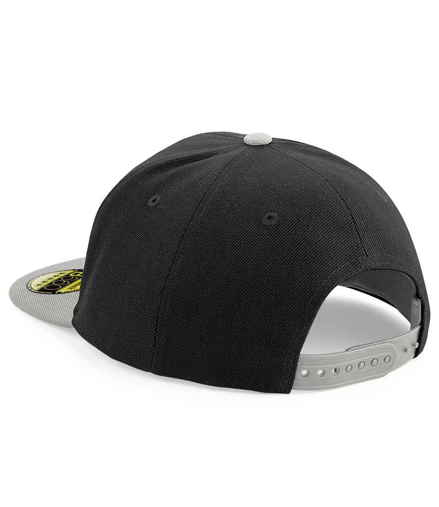 Beechfield Original Flat Peak Snapback Cap - Black/Grey (BB660)